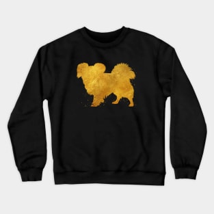 Papillon dog golden art Crewneck Sweatshirt